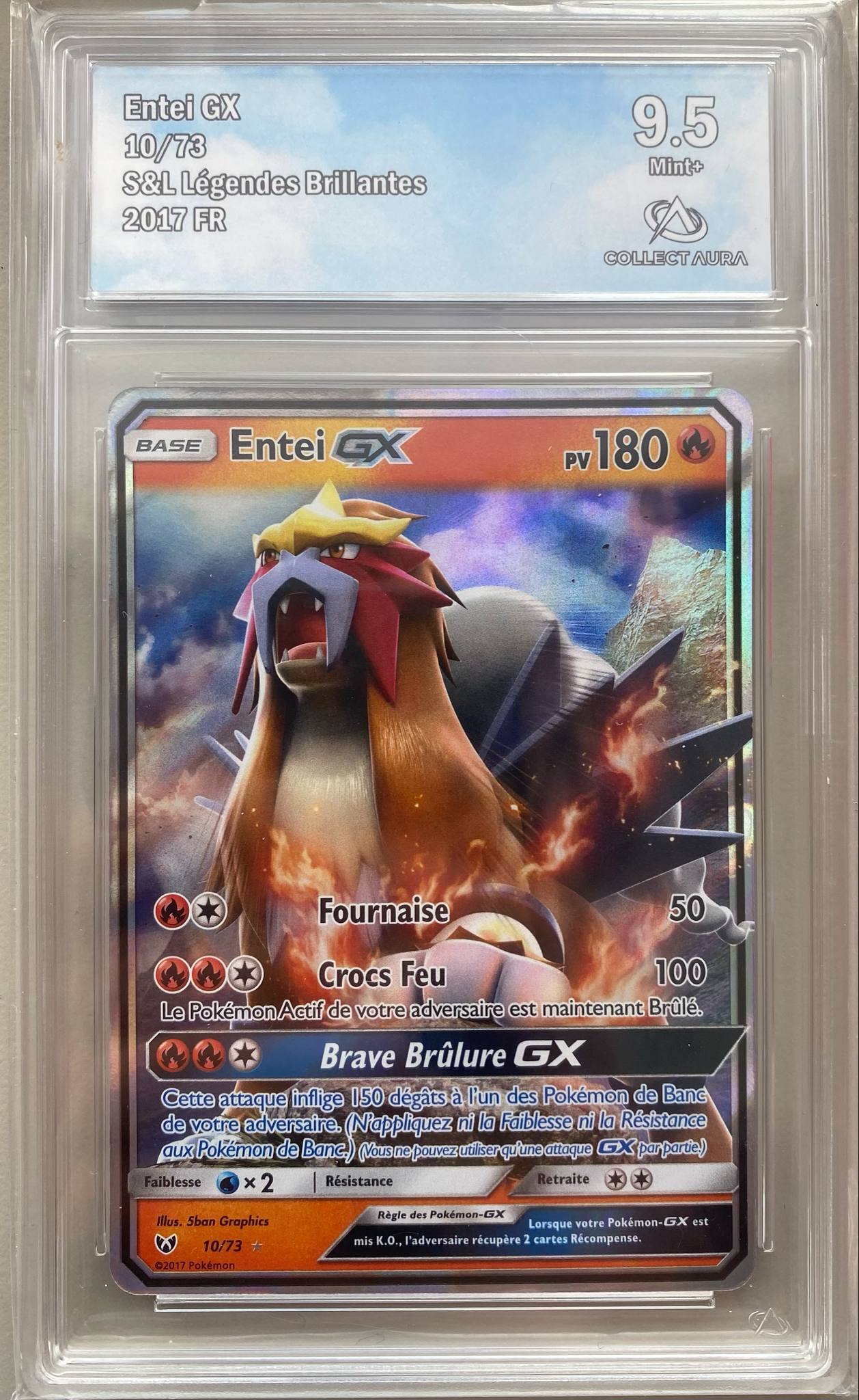 Carte Gradée Collect Aura - Entei GX, Légendes Brillantes