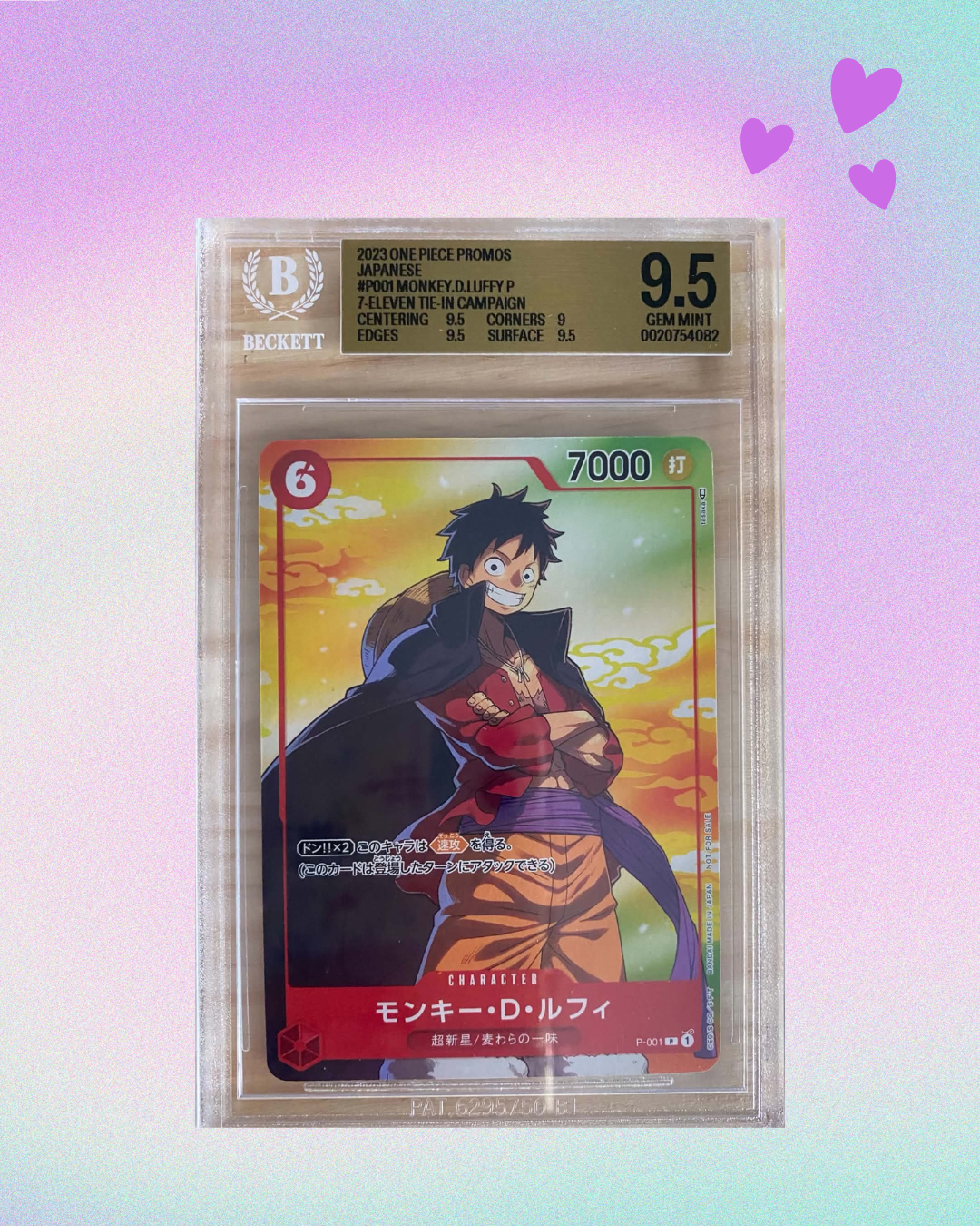 Carte Gradée Beckett Luffy P-001 - Monkey.D.Luffy Promo japonaise 7 eleven campagne