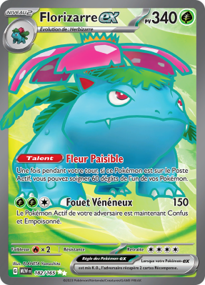Carte Pokémon Florizarre-ex 182/165 MEW – 151 – Ultra Rare – Française