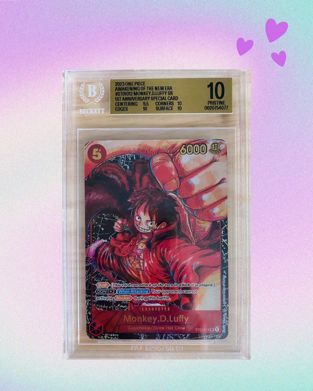 Carte Gradée Beckett Luffy ST01-012 - Monkey.D.Luffy Awakening of the new era SR English