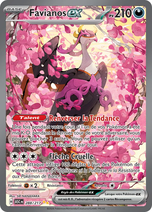Carte Pokémon Favianos-ex 288/217 ASC – Héros Transcendants – Française