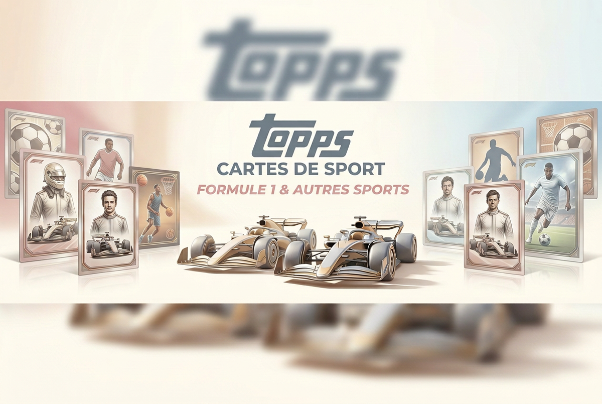 Bannière Topps pastel avec la mention Formule 1 & autres sports